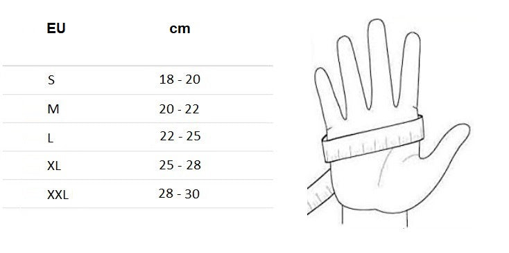 gloves size chart