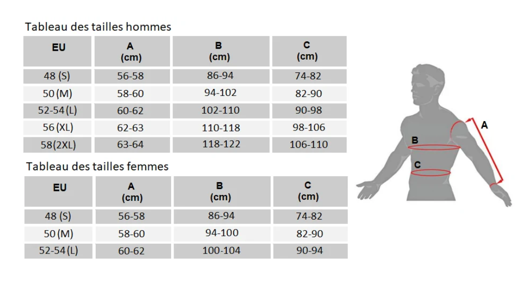 jacket size chart