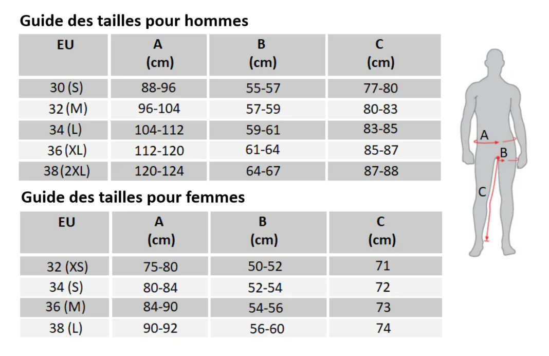 pants size chart
