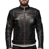 VIVI IL MOMENTO VESTE EN CUIR DE MOTO RÉTRO, Protections amovibles certifiées CE sur les épaules, les coudes et le dos, Fermetures éclair YKK tout autour, une fermeture éclair de 8 "dans le bas du dos pour se connecter au pantalon