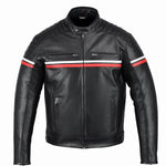 METROPOLIS VESTE DE MOTO EN CUIR NOIR, Protections CE amovibles sur les épaules, les coudes et le dos