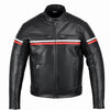 METROPOLIS VESTE DE MOTO EN CUIR NOIR, Protections CE amovibles sur les épaules, les coudes et le dos