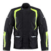 BLOUSON TEXTILE MOTO IMPERMÉABLE À L'EAU STATE TOURING, Protecteurs amovibles certifiés CE sur les épaules, les coudes et le dos, Fermetures à glissière YKK, fermeture velcro à l'avant, fermeture à glissière de 8" à l'arrière pour fixation au pantalon