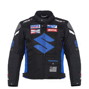 
                  
                    Charger l&amp;#39;image dans la galerie, BLOUSON DE RACING DE MOTO TEXTILE SUZUKI BLEU, Protecteurs certifiés CE, Fermetures à glissière YKK
                  
                
