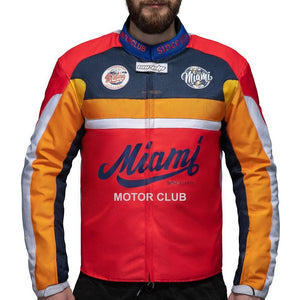
                  
                    Charger l&amp;#39;image dans la galerie, BLOUSON DE MOTO TEXTILE MIAMI MOTOR CLUB, Protections amovibles certifiées CE sur le dos, les épaules et les coudes
                  
                
