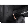 BLOUSON DE MOTO EN CUIR TRANSPORTER, Doublure intérieure matelassée imperméable amovible avec deux poches, protecteurs amovibles certifiés CE, Fermetures à glissière YKK, fermeture à glissière complète pour fixation au pantalon