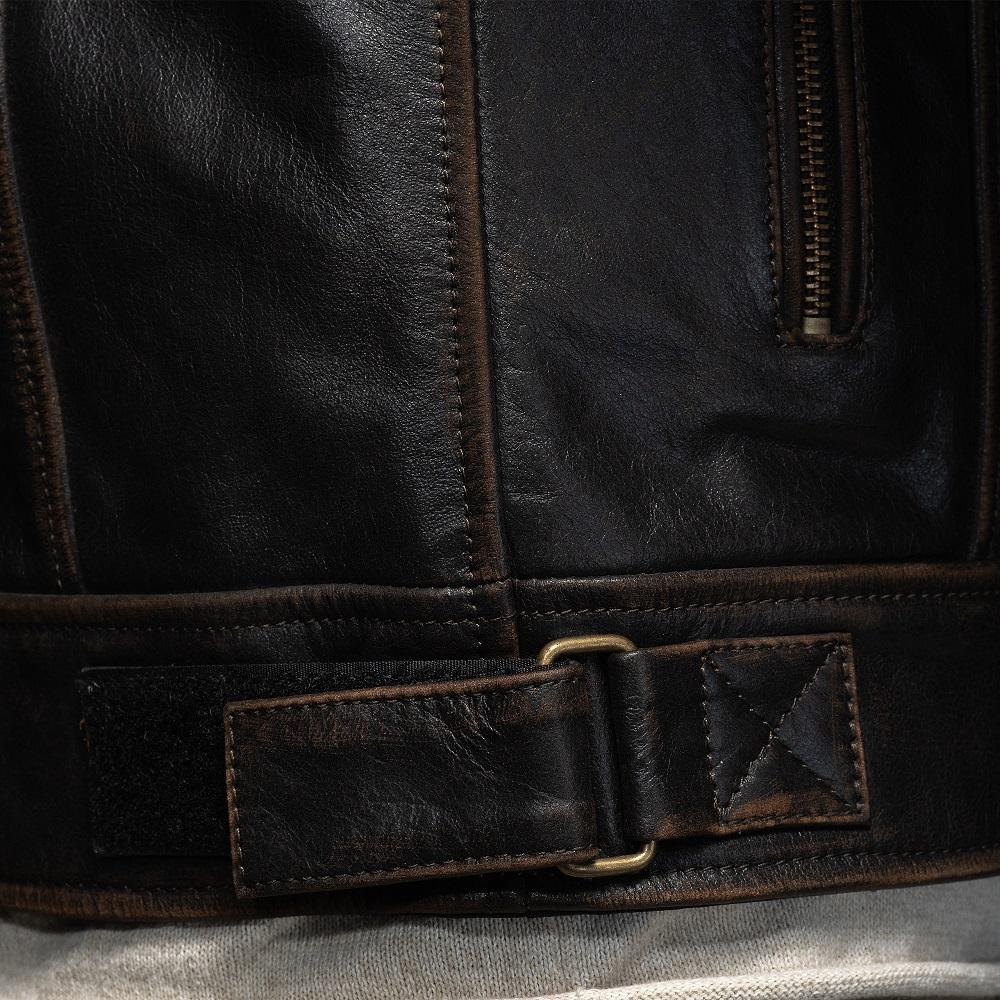 
                  
                    Charger l&amp;#39;image dans la galerie, VIVI IL MOMENTO VESTE EN CUIR DE MOTO RÉTRO, Protections amovibles certifiées CE sur les épaules, les coudes et le dos, Fermetures éclair YKK tout autour, une fermeture éclair de 8 &amp;quot;dans le bas du dos pour se connecter au pantalon
                  
                