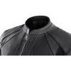 BLOUSON DE MOTO EN CUIR TRANSPORTER, Doublure intérieure matelassée imperméable amovible avec deux poches, protecteurs amovibles certifiés CE, Fermetures à glissière YKK, fermeture à glissière complète pour fixation au pantalon