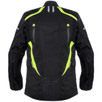 BLOUSON TEXTILE MOTO IMPERMÉABLE À L'EAU STATE TOURING, Protecteurs amovibles certifiés CE sur les épaules, les coudes et le dos, Fermetures à glissière YKK, fermeture velcro à l'avant, fermeture à glissière de 8" à l'arrière pour fixation au pantalon