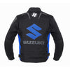 BLOUSON DE RACING DE MOTO TEXTILE SUZUKI BLEU, Protecteurs certifiés CE, Fermetures à glissière YKK