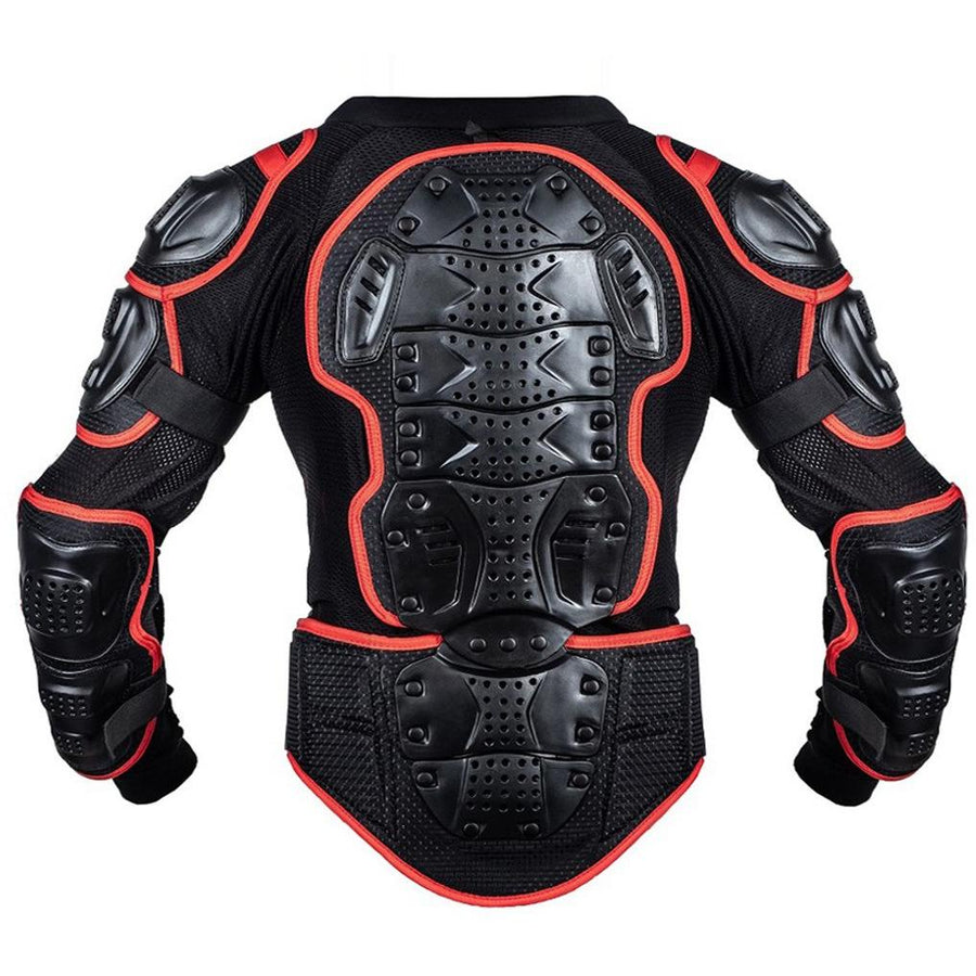 COMBINAISON DE MOTO BLINDÉE COMPLÈTE TROIS PIÈCES SPARTACUS, Coquilles en plastique polycarbonate sur les épaules, les coudes, la poitrine, le dos, les cuisses, les genoux