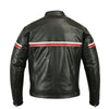 METROPOLIS VESTE DE MOTO EN CUIR NOIR, Protections CE amovibles sur les épaules, les coudes et le dos