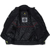 BLOUSON TEXTILE MOTO IMPERMÉABLE À L'EAU STATE TOURING, Protecteurs amovibles certifiés CE sur les épaules, les coudes et le dos, Fermetures à glissière YKK, fermeture velcro à l'avant, fermeture à glissière de 8" à l'arrière pour fixation au pantalon