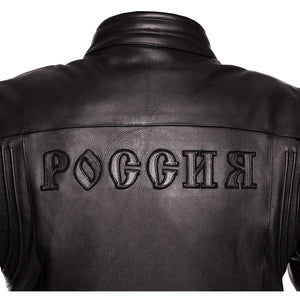 
                  
                    Charger l&amp;#39;image dans la galerie, BLOUSON DE MOTO EN CUIR BIKER RUSSIE, Protecteurs amovibles certifiées CE sur les coudes, les épaules et le dos, Keprotec Kevlar sous les bras, un col intérieur doux pour un confort maximum
                  
                