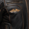 VIVI IL MOMENTO VESTE EN CUIR DE MOTO RÉTRO, Protections amovibles certifiées CE sur les épaules, les coudes et le dos, Fermetures éclair YKK tout autour, une fermeture éclair de 8 "dans le bas du dos pour se connecter au pantalon