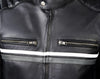 METROPOLIS VESTE DE MOTO EN CUIR GRIS, Protections CE amovibles sur les épaules, les coudes et le dos