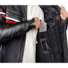 METROPOLIS VESTE DE MOTO EN CUIR NOIR, Protections CE amovibles sur les épaules, les coudes et le dos