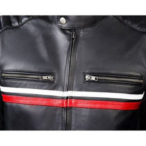 
                  
                    Charger l&amp;#39;image dans la galerie, METROPOLIS VESTE DE MOTO EN CUIR NOIR, Protections CE amovibles sur les épaules, les coudes et le dos
                  
                