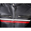 METROPOLIS VESTE DE MOTO EN CUIR NOIR, Protections CE amovibles sur les épaules, les coudes et le dos
