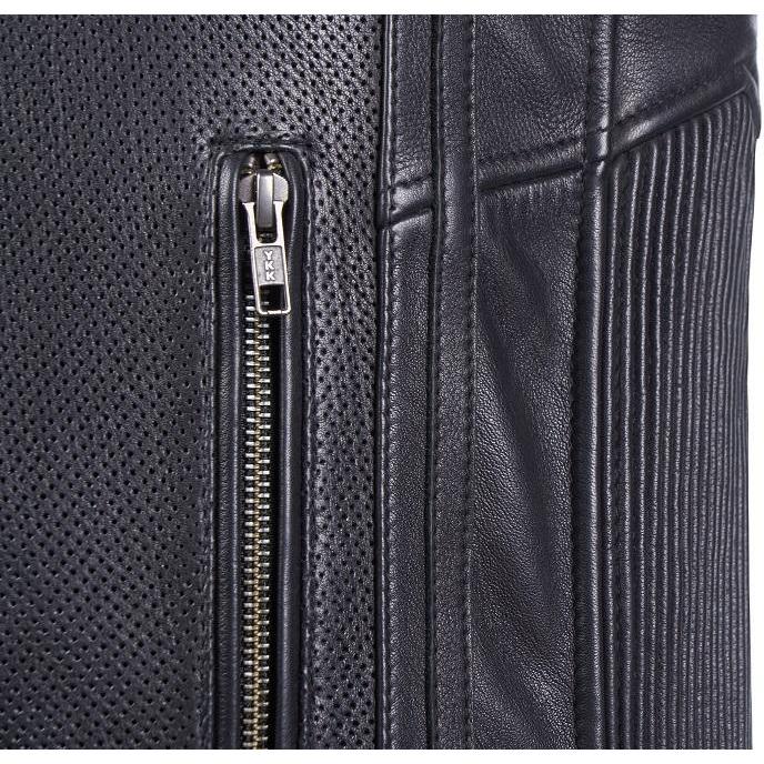 
                  
                    Charger l&amp;#39;image dans la galerie, BLOUSON EN CUIR DE MOTO NOIR VANGUARD, Protections certifiées CE sur les coudes et les épaules, zone lombaire rembourrée, doublure intérieure matelassée en polyester amovible, col rembourré pour un meilleur confort
                  
                